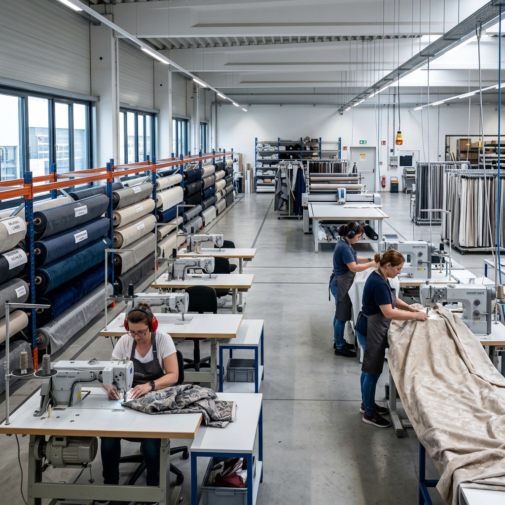 Modern textile manufacturing floor
